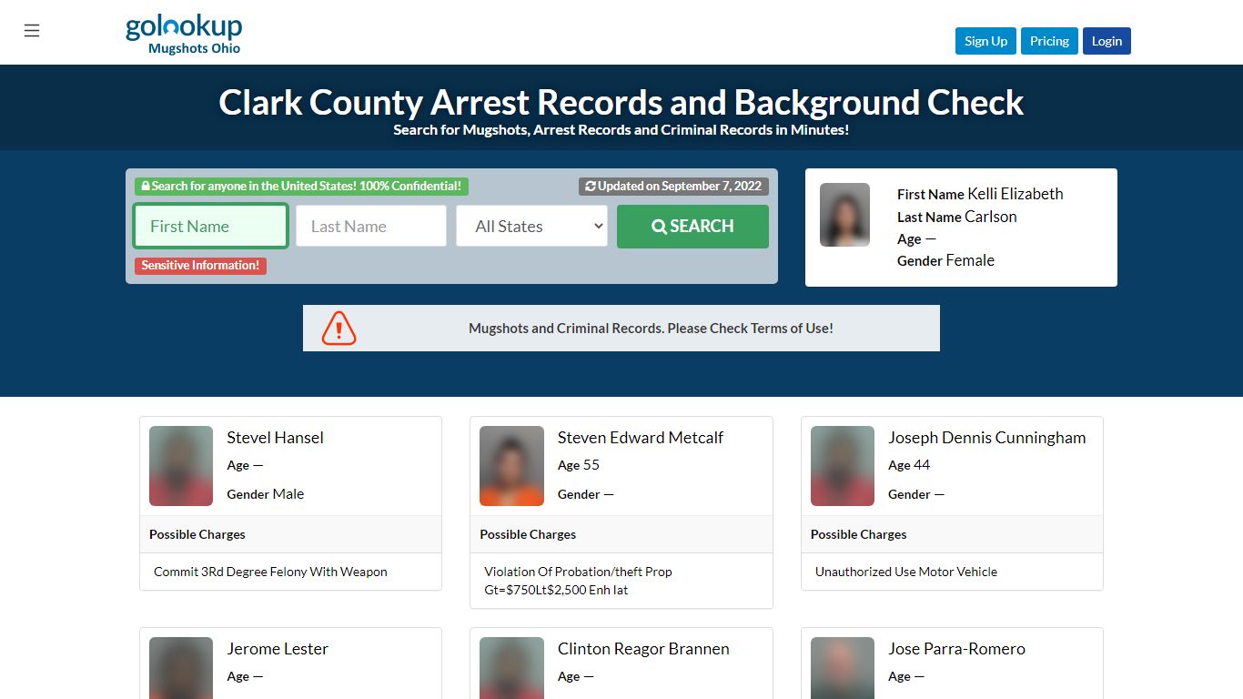 Clark County Mugshots, Clark County Arrest Records